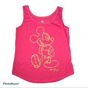 DISNEY PARKS pink & gold Mickey Mouse tank top M